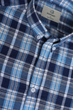 Premium Blue Checkered Button Down Shirt