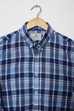 Premium Blue Checkered Button Down Shirt