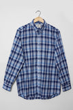 Premium Blue Checkered Button Down Shirt