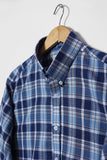 Premium Blue Checkered Button Down Shirt