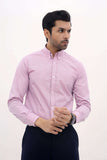 Premium Light Pink Narrow Checkered Shirt
