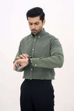 Premium Green Herring Bone Winter Flannel Shirt