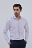 Premium White Checkered Shirt with Contrast Collars