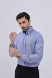 Sheen Blue with Contrast line Button Down Shirt