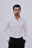 Premium White Herring Bone Cutaway Collar Shirt