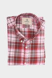 Premium Brick Red Checkered Shirt