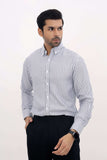 Premium Grey Narrow Striped Button Down Shirt