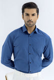 Premium Blue Shirt with Contrast Narrow Black Line