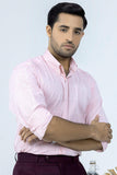 Light Pink with Contrast White Box Button Down Shirt