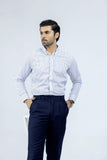 Premium White with Blue lining Button Down Shirt