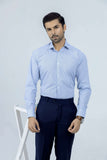 Blue Narrow Checkered and Dotted design Shirt