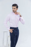 Premium Light Pink Textured Line Shirt