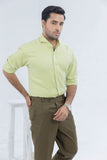 Light Green Herring Bone Pattern Cutaway Collar Shirt